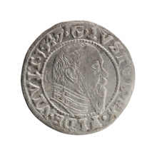 grosz; Schilling, Maciej; obverse: Prussian eagle with on its chest the crowned letter S; rim