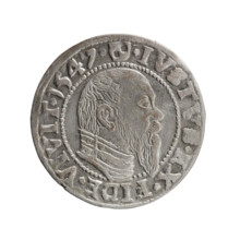 grosz, Schilling, Maciej; 1547; Ducal Prussia (1525–1701), Königsberg; coin (diameter 23.0 mm,
