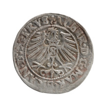 grosz, Schilling, Maciej, Albrecht Hohenzollern (Prince of Prussia; 1490-1568) - iconography,