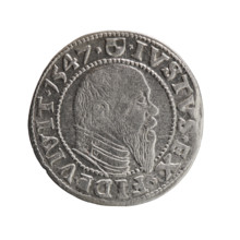 Albrecht Hohenzollern (Prince of Prussia; 1490–1568) — obverse: Prussian eagle with crowned letter
