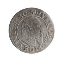 Albrecht Hohenzollern (Prince of Prussia; 1490–1568) — coin, 1550, Königsberg, Ducal Prussia.