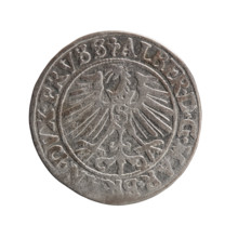groschen, Albrecht Hohenzollern (Prince of Prussia; 1490–1568) - iconography: eagles, male busts in