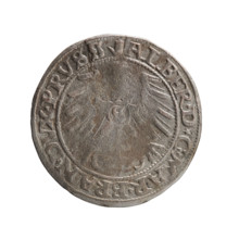 Groschen of Albrecht Hohenzollern (Prince of Prussia; 1490–1568), 1558. Obverse: Prussian eagle