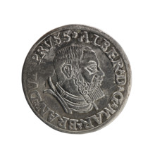 trojak, Decius, Jost Ludwik (fl. 1528-1535), male busts in armour, stars, Albrecht Hohenzollern
