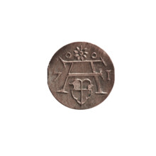 denarius, Albert Frederick Hohenzollern (1553–1619; Duke of Prussia 1568–1578). Obverse: monogram
