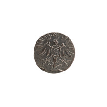 Denarius; obverse: monogram composed of the letters AF beneath the Hohenzollern coat of arms in a