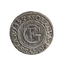 szelag (Gulden) by Pawel Gulden; Jerzy Fryderyk (Duke of Karniów; 1539–1603). Obverse: within a