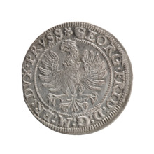 Grosz; Gulden; Pawel (publisher). Obverse: Prussian eagle with crowned letter S on the chest,