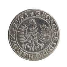 Obverse: Prussian eagle with crowned letter S on the chest; in the rim between borders an