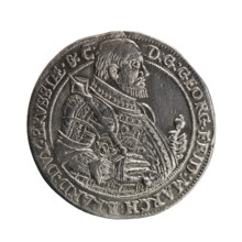1/8 thaler — commemorative coin on the occasion of the death of Paul Dietherr; rosettes; male bust