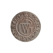 szelag (coin), 1626, Ducal Prussia (1525–1701), Königsberg. Obverse: Prussian eagle with crowned