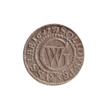 szelag by Ernest Pfahler, 1627. Coin (Ducal Prussia, Königsberg), diameter 16.2 mm, weight 0.57 g,