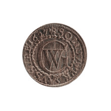 szelag (coin), maker: Pfahler, Ernest; material: coin (silver); subject/style: eagles, rosettes,
