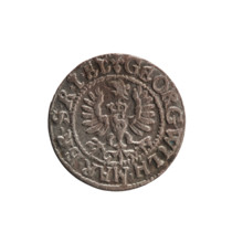 szelag; Obv. Prussian eagle, on its chest the crowned letter S; in the rim between the borders an
