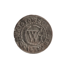 szelag, obverse: Prussian eagle with crowned letter S on its chest; reverse: monogram composed of