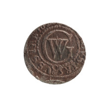 szelag, Pfahler, Ernest; Obv. Prussian eagle, on its chest a crowned letter S. In the rim between