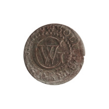 szelag; obverse: Prussian eagle with a crowned letter S on its chest; rim inscription beginning