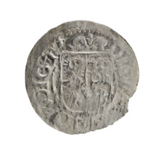 One-and-a-half; Pfahler, Ernest. Obverse: royal orb with a cross whose arms terminate in finials;