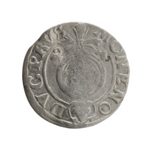 Obverse: Under the ducal mitre, a five-field heraldic shield; below in the shield the value numeral