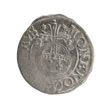 One-and-a-half; maker: Ernest Pfahler. Obverse: under the ducal mitre, a five-field heraldic shield
