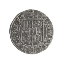 One-and-a-half (3), Ernest Pfahler. Obverse: under the ducal mitre, a five-field coat of arms;