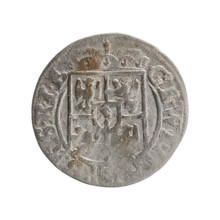 Orb of rule (iconographic); cross (iconographic); coats of arms. Obverse: Under the ducal mitre a