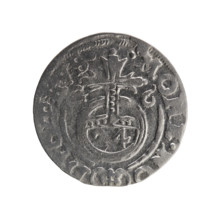 One-and-a-half, Ernest Pfahler. Obverse: Under the ducal mitre a five-field coat of arms; below in