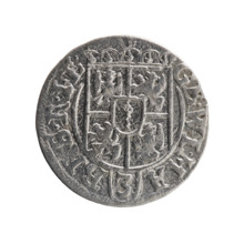 One-and-a-half, Ernest Pfahler. Obverse: under the ducal mitre, a five-field heraldic shield; below