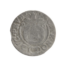 One-and-a-half; maker: Ernest Pfahler. Obverse: under the ducal mitre, a five-field coat of arms