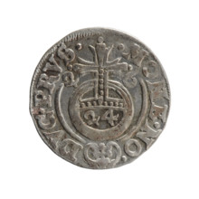 One and a half; maker: Pfahler, Ernest. Obverse: Under the ducal mitre a five-field heraldic