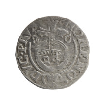 One-and-a-half, Ernest Pfahler. Obverse: Under the ducal mitre, a five-field heraldic shield; below
