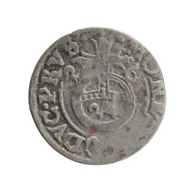 Obverse: Under the ducal mitre, a five-field heraldic shield; below in the shield the value numeral