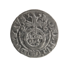 Obverse: Under the ducal mitre, a five-field heraldic shield; below in the shield the value numeral