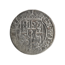 Obverse: Under the ducal mitre, a five-field coat of arms. On the rim between the borders is an