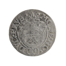 Obverse: Under the ducal mitre, a five-field heraldic shield; below in the shield the value numeral