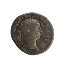 denarius, Trajan (53–117; Roman emperor 98–117); obverse: emperor's bust of Trajan in laurel wreath