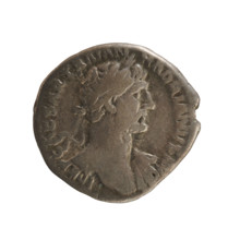 Denarius, Hadrian (76–138; Roman emperor 117–138). Obverse: bust of the emperor with a laurel