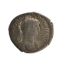 Denarius, Hadrian (76–138; Roman emperor 117–138). Obverse: Bust of the emperor with laurel wreath