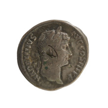Denarius, Hadrian (76–138; Roman emperor 117–138). Obverse: Emperor's head with laurel wreath to