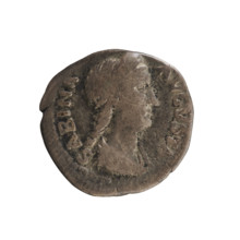 Denarius, 128–134 CE, Rome. Obverse: Draped bust of Empress Sabina (right), inscribed 'SABINA