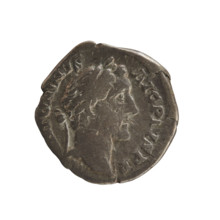 Denarius of Antoninus Pius (86–161; Roman emperor 138–161). Obverse: Emperor's head in a laurel