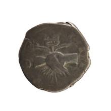 Denarius of Antoninus Pius (86–161; Roman emperor 138–161). Obverse: Emperor's head in a laurel