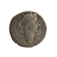 Denarius of Antoninus Pius (86–161; Roman emperor 138–161). Obverse: Emperor's head with laurel