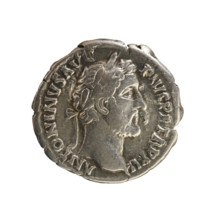Denarius of Antoninus Pius (86–161; Roman emperor 138–161). Obverse: Emperor's laureate bust right