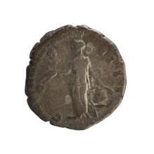 Denarius of Antoninus Pius (86–161; Roman emperor 138–161). Obverse: Emperor's head in a laurel