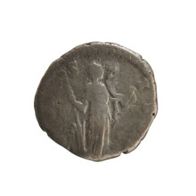 Denarius of Antoninus Pius (86–161; Roman Emperor 138–161). Obverse: Emperor's head in a laurel