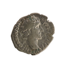 Denarius of Antoninus Pius (86–161; Roman emperor 138–161). Obverse: Emperor's head in a laurel