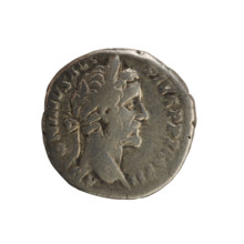 Denarius of Antoninus Pius (86–161; Roman emperor 138–161). Obverse: Emperor's head in a laurel