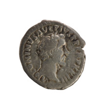 Denarius of Antoninus Pius (86–161; Roman emperor 138–161). Obverse: Emperor's head in laurel