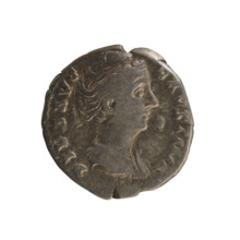 Denarius, Antoninus Pius (86–161; Roman emperor 138–161); Faustina the Elder (98–141; Roman empress